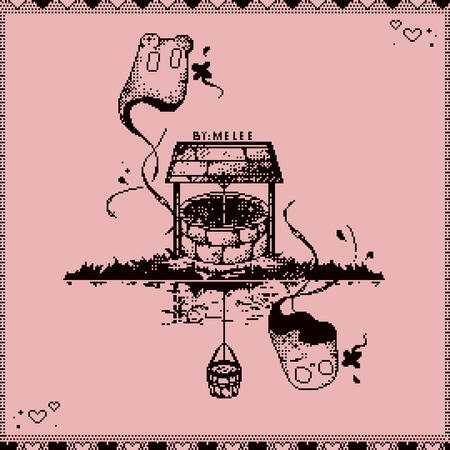 Spooky Well with cute ghost 1bit